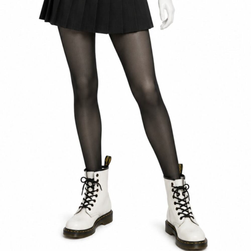 Dr Martens Zavala White Leather Combat Boots Womens US 7 EU 39 Lace Up Punk